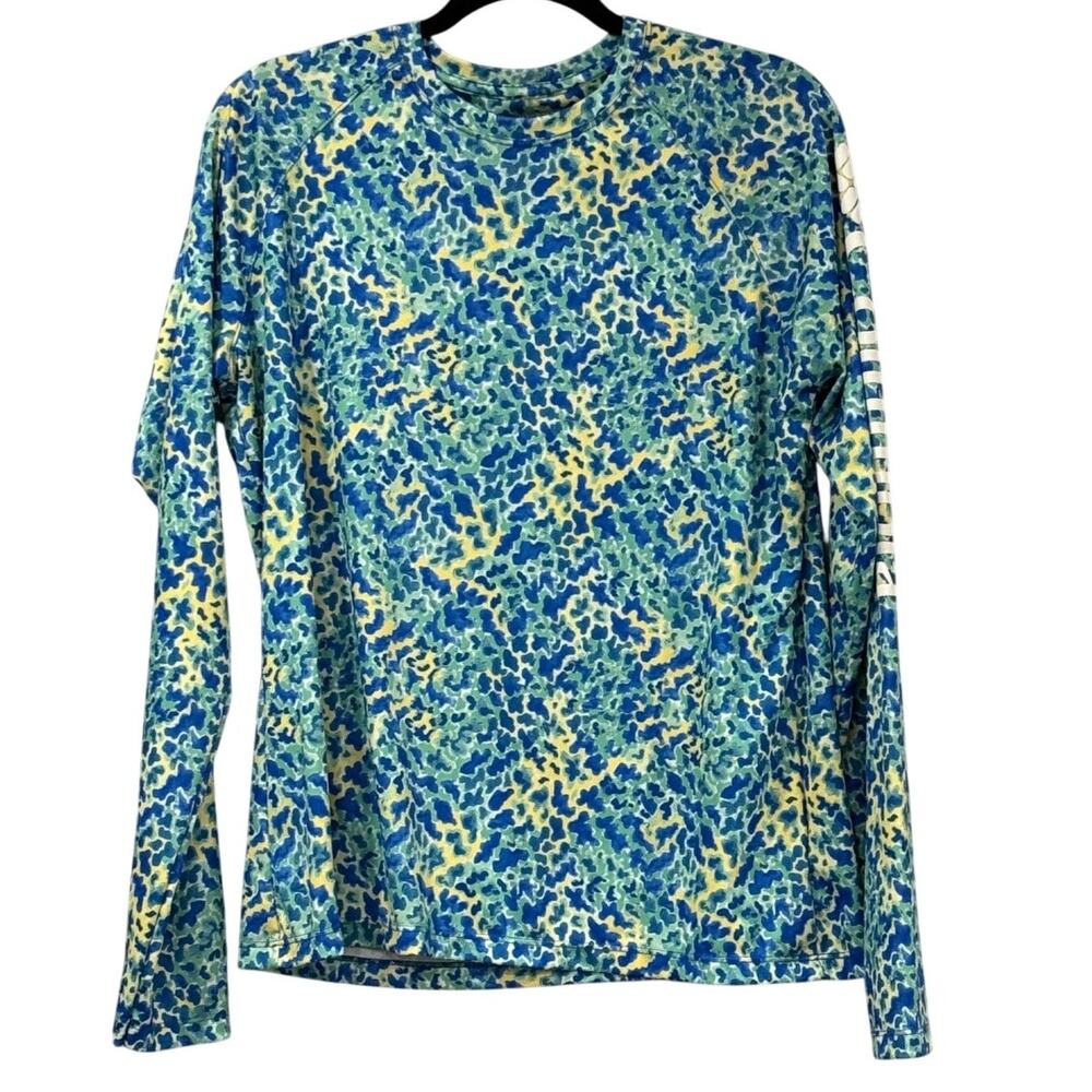 Columbia PFG Super Tidal Tee Womens L Omni Shade UPF Spellout Fishing Shirt Tops